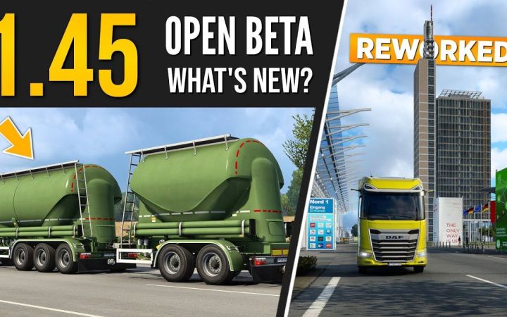 【YouTube】欧卡2 1.45公测版更新内容速览|Euro Truck Simulator 2 - Open Beta 1.45 | Toast截图