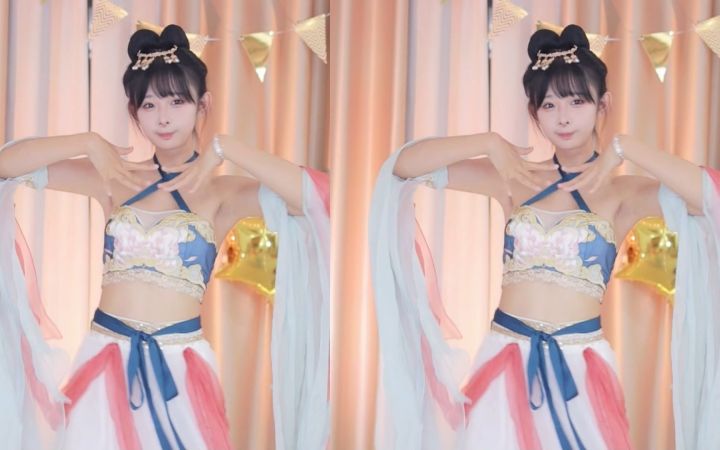 【鱼子酱】《回レ!雪月花》敦煌飞天汉服套装 直播跳舞录屏截图