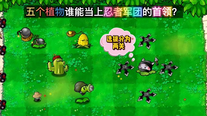 植物大战僵尸:五个植物,谁能当上忍者军团的首领?#无限视频创作月#截图