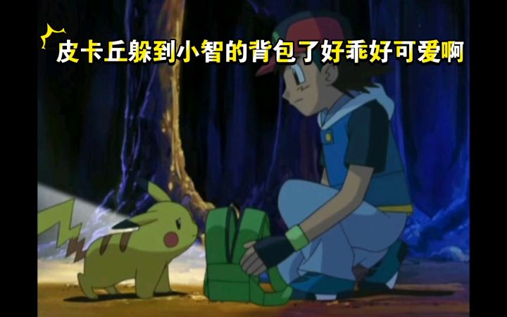 精灵宝可梦 皮卡丘躲到小智的背包了好乖好可爱啊截图
