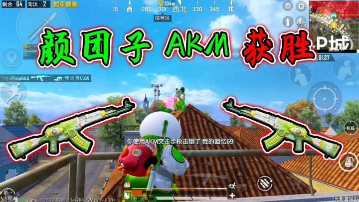和平精英：挑战只用“颜团子AKM”，无伤击败淘汰王，极限17杀！截图