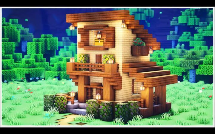 【Minecraft】带云杉装饰的桦木屋截图