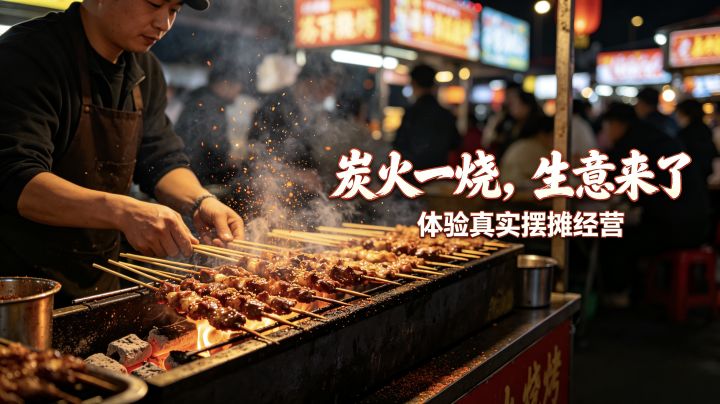 进货穿串炭火烤肉,沉浸式经营夜市小摊截图