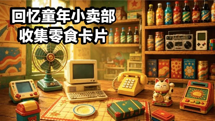 90年代经典怀旧➕童年回忆,小卖部零食➕收集卡包:一直刮一直爽截图