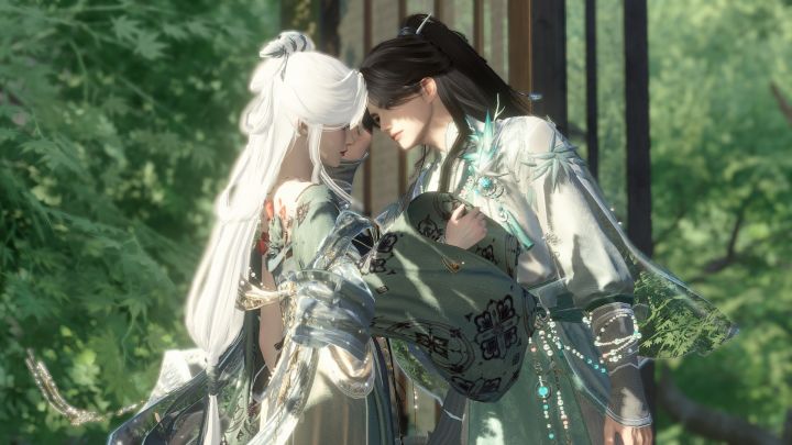 今天是绿色系古风双人拍照~截图