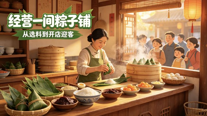 开一家粽子铺！从选料到包粽全程自己上手截图